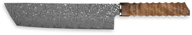 Xin Cutlery Japanese Style Nakiri Maple Knife 13in Overall 8in Acid Etched Damascus Steel Blade Sculpted Maple Handle - Xin Cutlery
