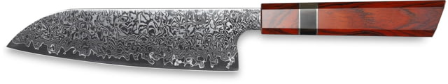 Xin Cutlery Mirror Japanese Style Santoku Knife 13in Overall 7.63in Mirror Damascus Steel Blade Rosewood/Buffalo Horn/Nickel Silver Handle - Xin Cutlery