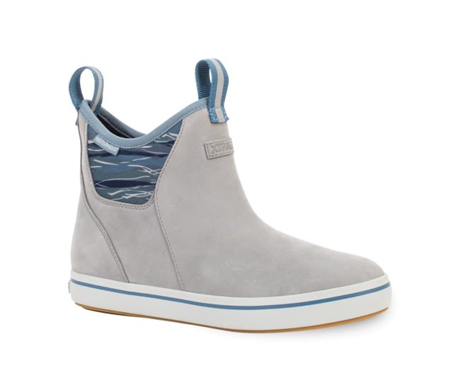 Xtratuf Leather 6 in Ankle Deck Boot - Women's Gray/ISA Dolphin/Blue Mirage/WavePrint 5.5