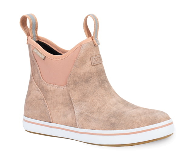 Xtratuf Leather 6 in Ankle Deck Boot - Women's Pink/Late Add/Wave Wash/Caf Cream 11