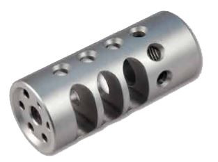 Precision Hardcore Gear Stainless Steel Slotted Hybrid Brake - 1in OD X 5/8in-24 Raw - Precision Hardcore Gear