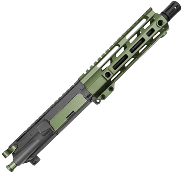 XTS Complete Upper Receiver w/o BCG AR-15 223/5.56 16.5in 7.5in Pistol 1-7 Twist 1/2x28 Thread M-LOK Bird Cage Black Nitride Finish OD Green - Xts