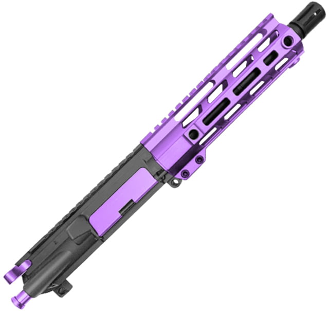 XTS Complete Upper Receiver w/o BCG AR-15 300 BO 17.5in 8.5in Pistol 1-8 Twist 5/8x24 Thread M-LOK Bird Cage Black Nitride Finish Purple - Xts