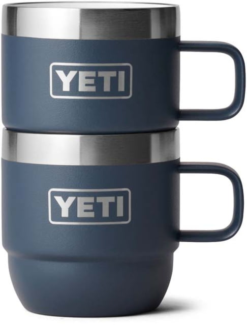 Yeti Rambler 6 oz Stackable Mugs w/Durasip Ceramic Lining - 2 Pack, Navy, 21071503790 by USA Yeti Hydration Cups & Mugs