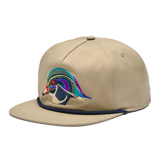 Yeti Wood Duck Flat Brim Rope Hat Khaki One Size