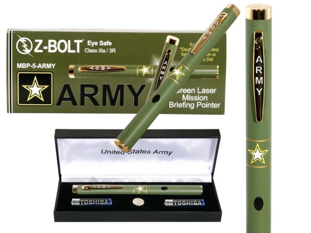 Z-Bolt MBP-5 Military Pride Green Laser Pointer ARMY Standard Laser Pointer Army Green Small - Z-Bolt