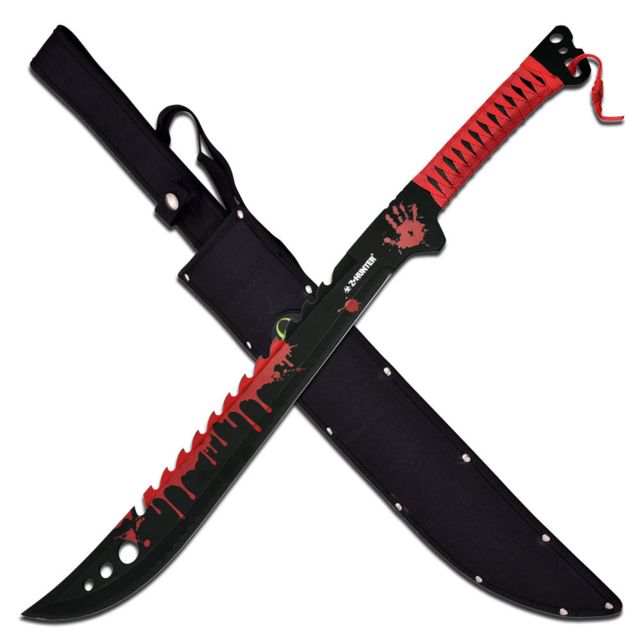 Z-Hunter Machete 25in Stainless Steel Blade Stainless Steel Red Fabric Wrapped Handle - Z-Hunter