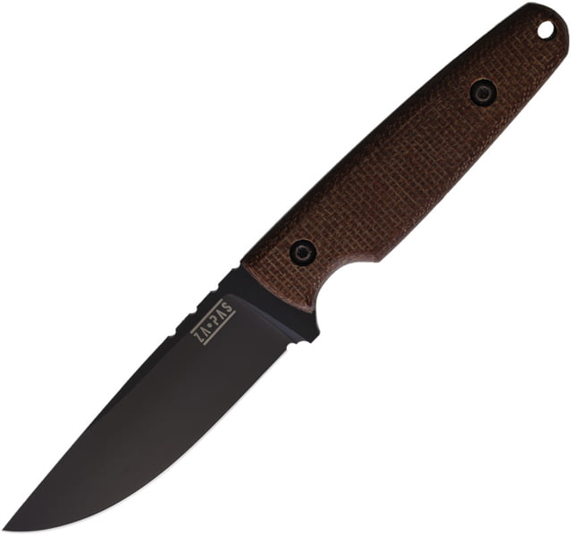 ZA-PAS Knives Handie Micarta Fixed Knife 8.5in Overall 4.25in Black Cerakote Carbon Steel Blade Brown Micarta Handle ABS Sheath - Za-Pas Knives