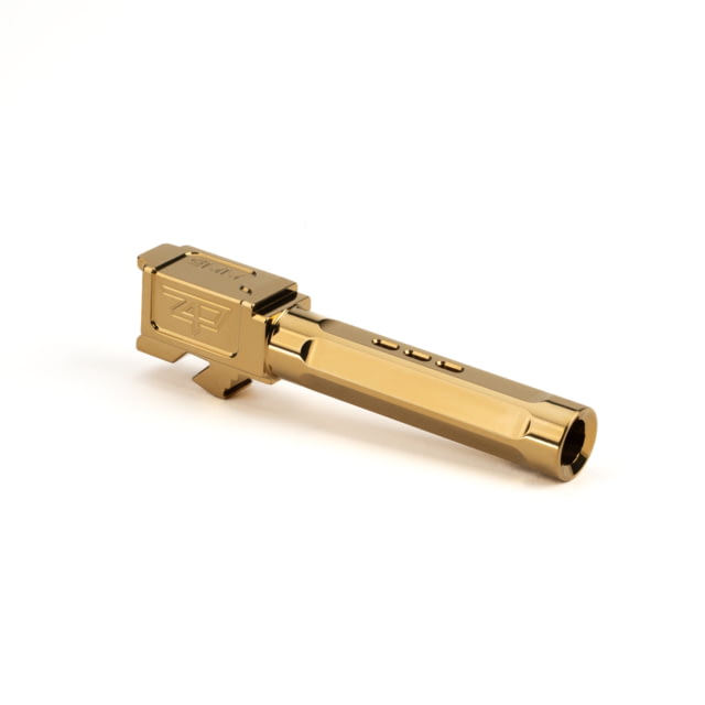 Zaffiri Precision Top Ported Glock 19 Gen 3 Glock 19 Gen 4 9mm Luger Non-Threaded Pistol Barrel 3.90in 1-10 RH Twist PVD Gold - Zaffiri Precision
