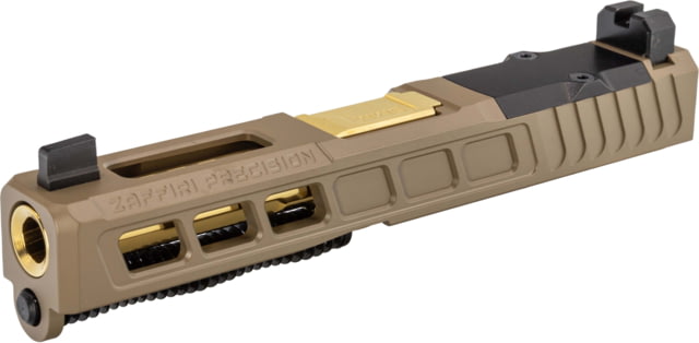Zaffiri Precision ZPS3 Ported Glock 19 Gen 3 Complete Pistol Slide PVD Flat Dark Earth/Gold G19G3-ZPS3-RMR-FDE-TP-GLD - Zaffiri Precision