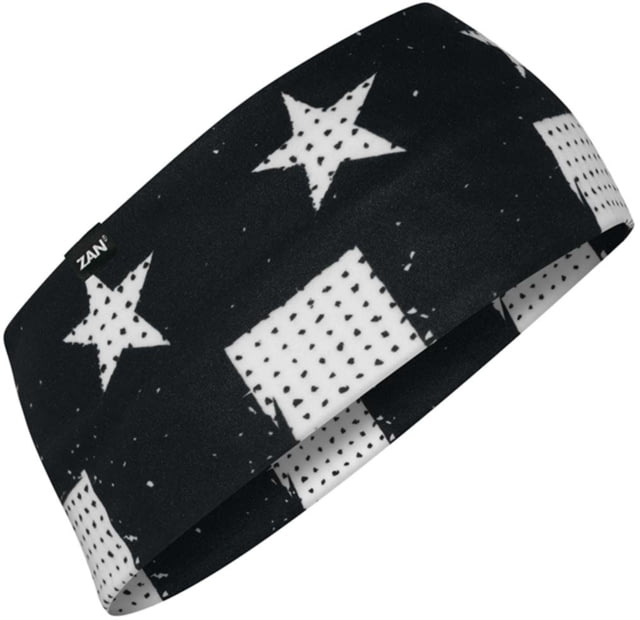 Zan Headgear SportFlex Headband One Size Black/White Flag