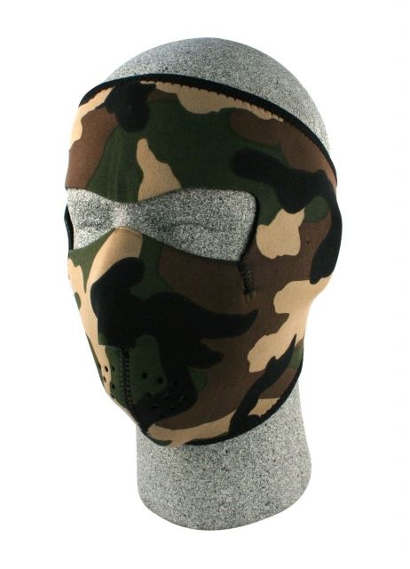 Zan Headgear Full Mask Neoprene Woodland Camo WNFM118