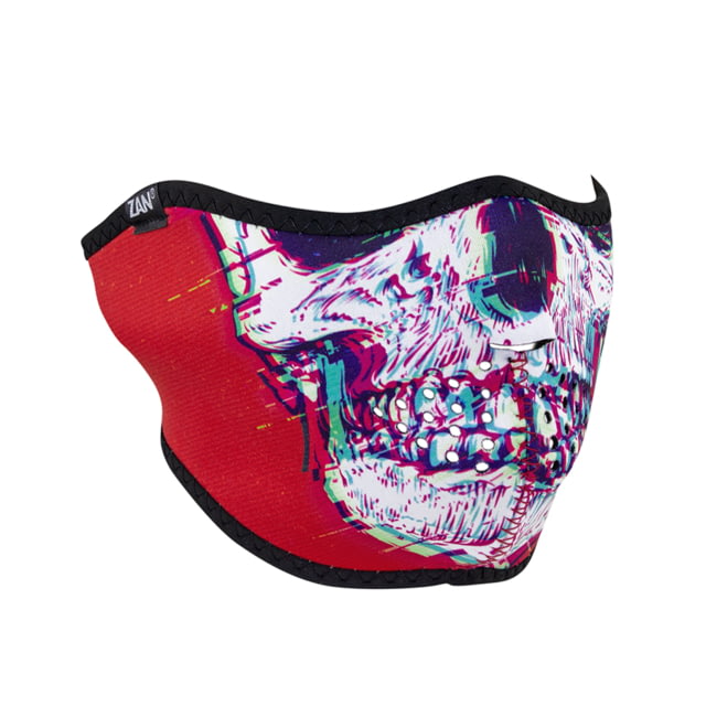Zan Headgear Neoprene Half Face Mask Glitch Skull