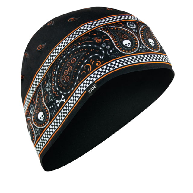 Zan Headgear Sportflex Skull Cap Black/orange