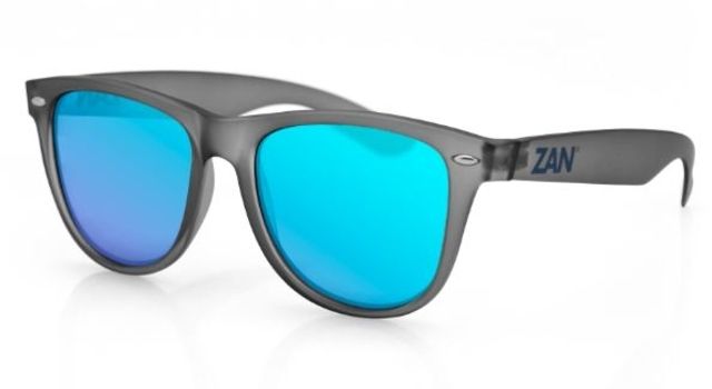 Zan Headgear Minty Sunglasses Matte Gray Frame Smoked Blue Mirror Lens - Zan Headgear