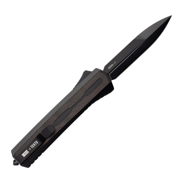 Zastava Arms USA A7 Automatic Folding Knives 3.6in Titanium-Coated S35VN Spear Point Black Wood Handle - Zastava Arms Usa