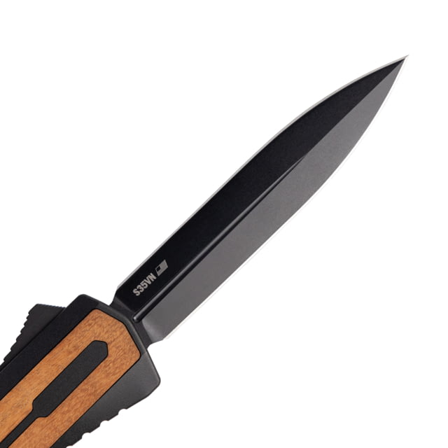 Zastava Arms USA A7 Automatic Folding Knives 3.6in Titanium-Coated S35VN Dagger Walnut Wood Handle - Zastava Arms Usa