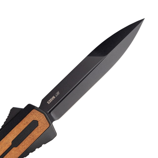 Zastava Arms USA A7 Automatic Folding Knives 3.6in Titanium-Coated S35VN Spear Point Walnut Wood Handle - Zastava Arms Usa