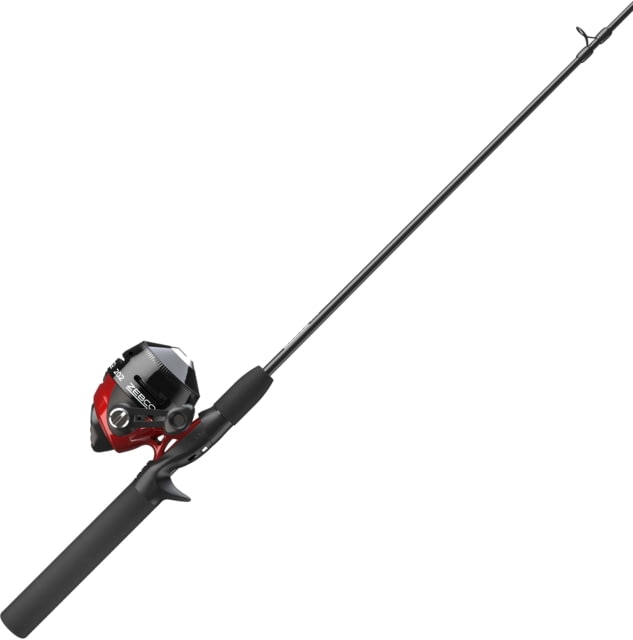 Zebco 202 Spincast Reel and Rod Combo 5ft 6in 2-PC Pole SZ 30 Reel RH Retrieve Pre-Spooled w/ 10lb Cajun Line Black/Red