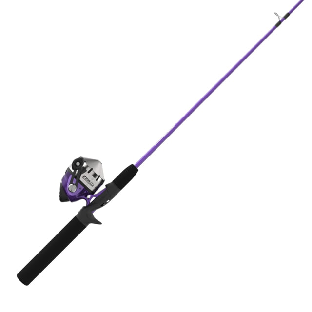 Zebco 202 ZeeBee Spincast Reel and Rod Combo 5ft 6in Rod Med-Light Mod-Fast SZ 30 Reel RH Retrieve 29-PC Eagle Claw Tackle Kit Purple