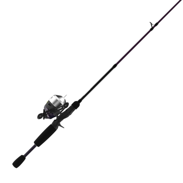 Zebco 33 Custom-Z Spincast Reel and Rod Combo 6ft 6in 2-PC Telescopic Rod Medium Fast SZ 30 Reel 4.1-1 Ratio 2-PC Strike King Tackle Kit Silver/Purple