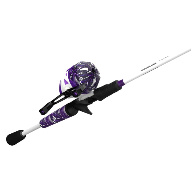 Zebco Roam Spincast Reel and Rod Combo 6ft 2-PC Fiberglass Pole ComfortGrip Handle QuickSet Anti-Reverse Reel Pre-Spooled w/ 10lb Zebco Line Purple