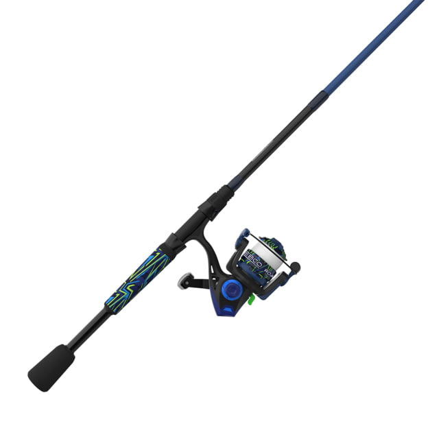 Zebco Roam Spinning Reel and Rod Combo 6ft 6in 2-PC Fiberglass Pole Split ComfortGrip Handle Soft-Touch Handle Knob SZ 30 Reel Blue/Green