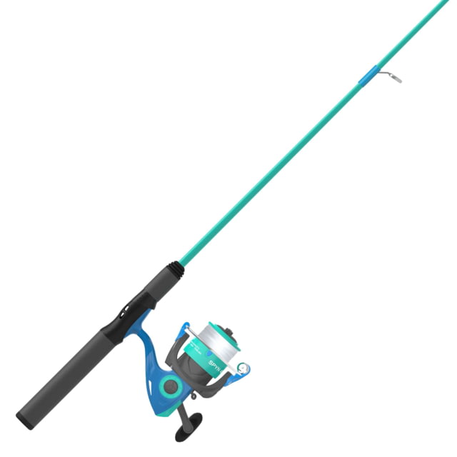Zebco Spyn 40 Salt Fisher Spinning Reel and Rod Combo 6ft 6in 2-PC Telescopic Rod Med-Heavy Mod-Fast SZ 40 Reel 7-PC Strike King Tackle Kit Blue/Green