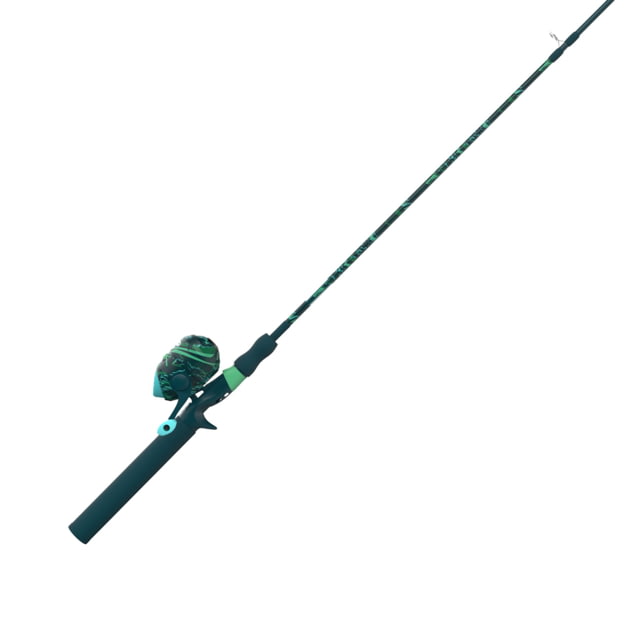 Zebco Splash Spincast Reel and Rod Combo 6ft 2-PC Fiberglass Rod Medium Moderate SZ 20 Reel Ball Bearing System All Metal Gears Grunge Green