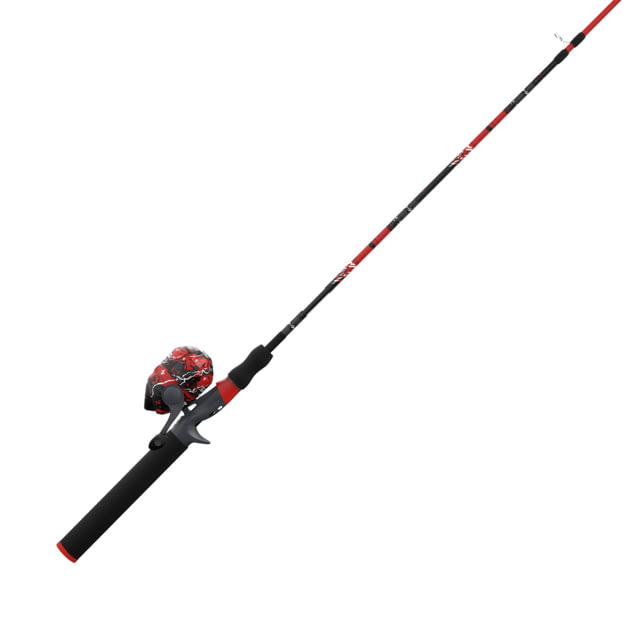 Zebco Splash Spincast Reel and Rod Combo 6ft 1-PC Fiberglass Rod Medium Moderate SZ 20 Reel Ball Bearing System All Metal Gears Z-Splash Red