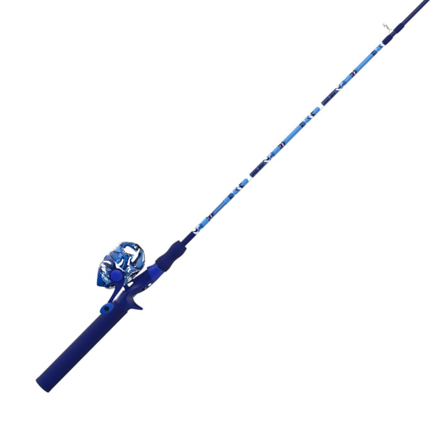 Zebco Splash Spincast Reel and Rod Combo 6ft 1-PC Fiberglass Rod Medium Moderate SZ 20 Reel Ball Bearing System All Metal Gears Tidepool Blue