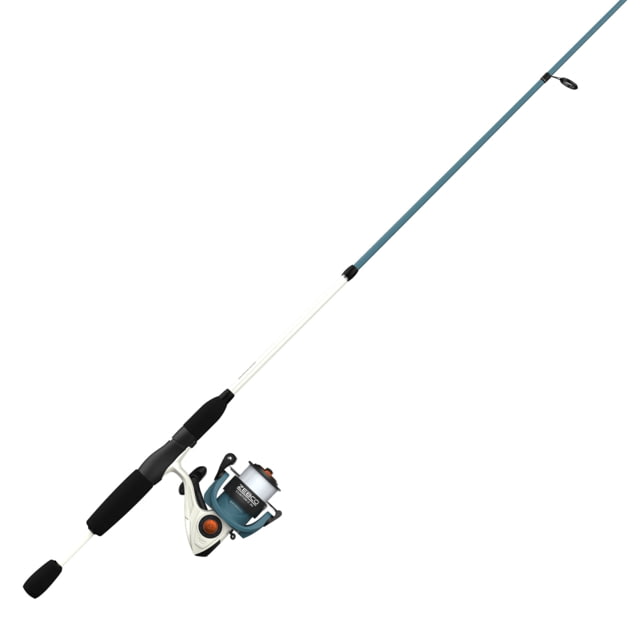 Zebco Custom-Z Spinning Reel and Rod Combo 6ft 6in 2-PC Telescopic Rod Medium Moderate-Fast SZ 30 Reel 14-PC Strike King Tackle Kit Blue/White