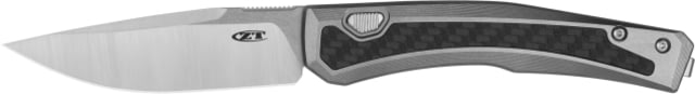Zero Tolerance Auto Folding Knife 3.35 in Plain CPM MagnaCut Titanium carbon fiber Black - Zero Tolerance