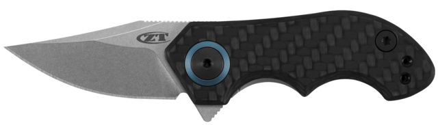 Zero Tolerance Small Galyean Folding Knife 1.8in CPM 20CV Clip Point Blade Carbon Fiber Front/Titanium Back Handle - Zero Tolerance