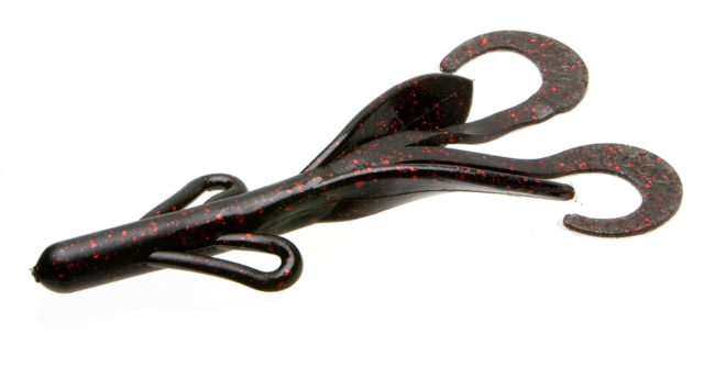 Zoom Brush Hog Creature Bait 8 Pack 6in Black Red Glitter