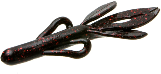 Zoom Super Hog Creature Bait 10 Pack 4in Black Red Glitter