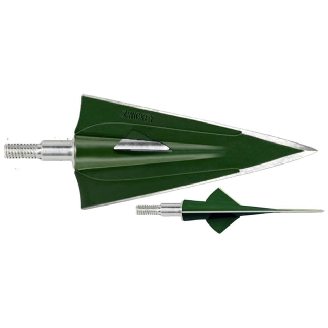 Zwickey No Mercy Broadhead Screw In 4 Blade 165 grain Green Pack of 3 - Zwickey
