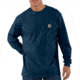 Carhartt Long Sleeve Workwear Pocket T-Shirt - Mens-Navy-Large