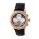 Heritor Aura Leather-Band Watch w/ Day/Date, Rose Gold/Silver, Standard, HERHR3506