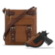 Jessie &amp; James Hannah Concealed Carry Lock and Key Crossbody CCW Handbag, Tan, AMC8535L TN/CF