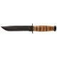 KA-BAR Knives USMC Fighting-Utility Fixed Blade Knife, 7in 1095 Cro-Van Fixed Blade, Brown Leather Handle, Brown, 1218