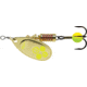 Mepps Aglia-e In-Line Spinner, 2 1/2in, 1/4 oz, Treble Hook w/Egg, Gold Hot Chartreuse, BE3 GHC