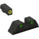 Meprolight Highly Visible Day/Night Self-illuminated Sight Fixed Set, Smith&amp;Wesson M&amp;P Shield, Front Green, Rear Green, Yellow Notch, 0417703121