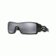 Oakley Oil Rig Sunglasses 24-058-28 - Pol Blk &amp; Silver Ghost Txt Frame, Black Iridium Lenses