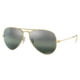 Ray-Ban Aviator Large Metal RB3025 Sunglasses, Legend Gold Frame, Silver/Blue Chromance Lens, Polarized, 55, RB3025-9196G6-55