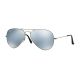 Ray-Ban Aviator Large Metal RB3025 Sunglasses, Silver Frame, Silver Mirror Polar Lenses, RB3025 019/W3-58