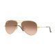 Ray-Ban Aviator Large Metal RB3025 Sunglasses, Shiny Light Bronze Frame, Pink Gradient Brown Lenses, RB3025 9001A5-55