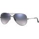 Ray-Ban Aviator Large Metal RB3025 Sunglasses, Gunmetal Crystal Polarized Blue Gradient Gray, RB3025 004/78-5514