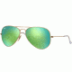 Ray-Ban Aviator Large Metal Sunglasses RB3025 112/19-5514 - Matte Gold Frame, Crystal Green Multil Green Mirror Lenses