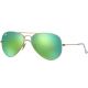 Ray-Ban Aviator Large Metal RB3025 Sunglasses, Matte Gold Frame, Crystal Green Multil Green Mirror Lenses, RB3025 112/19-5514